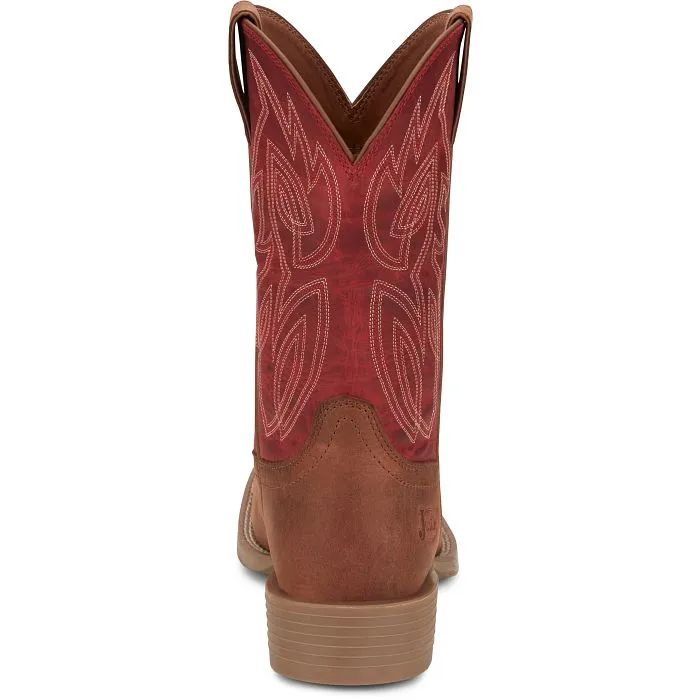 JUSTIN MENS CANTER SQUARE TOE WESTERN BOOTS STYLE SE7514 Modern Comfort
