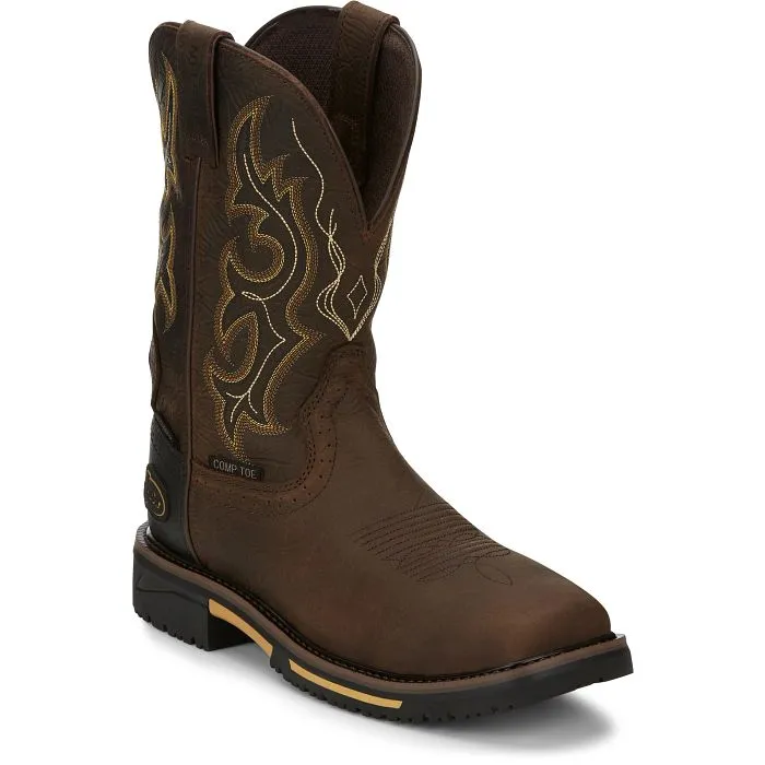 Justin Mens Hybred Waterproof Composition Toe Workboots Style SE4625 Retro Stilettos Easy Fit