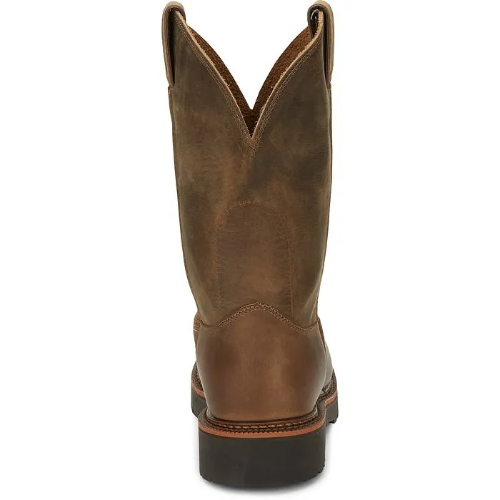 industry standard Wide fit Justin Mens JMax Blueprint Pull On Tan Work Boot Style 4440