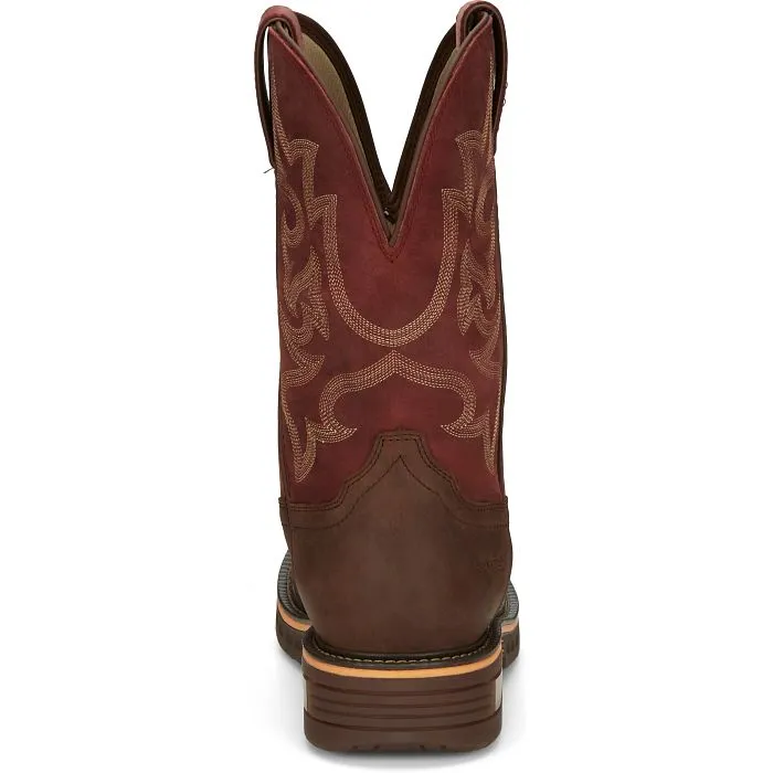 JUSTIN MENS RESISTOR COMPOSITE TOE WORKBOOTS STYLE CR4007 Bold Heel Boots soft fit