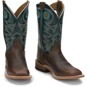 Justin Mens Square Toe Western Boots Style BR738 Breathable Windy Weather