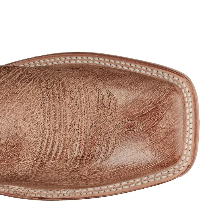 JUSTIN MENS SQUARE TOE WESTERN OSTRICH BOOTS STYLE JE811 Quick Fit