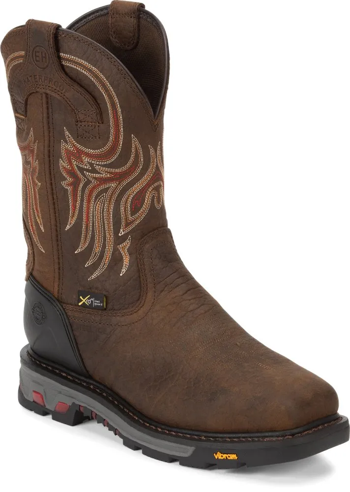 Justin Men's Steel Toe WP Driscoll Western Boot Style WK2112 Long-lasting Protection