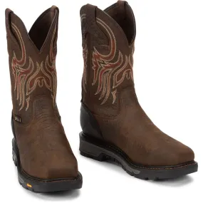 Justin Men's Steel Toe WP Driscoll Western Boot Style WK2112 All Day Comfort Active Weather Gear