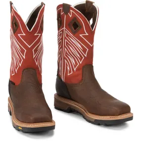 Justin Mens Waterproof Roughneck Steel Toe Work Boots Style WK2115 Practical Wear Heavy Duty Walk