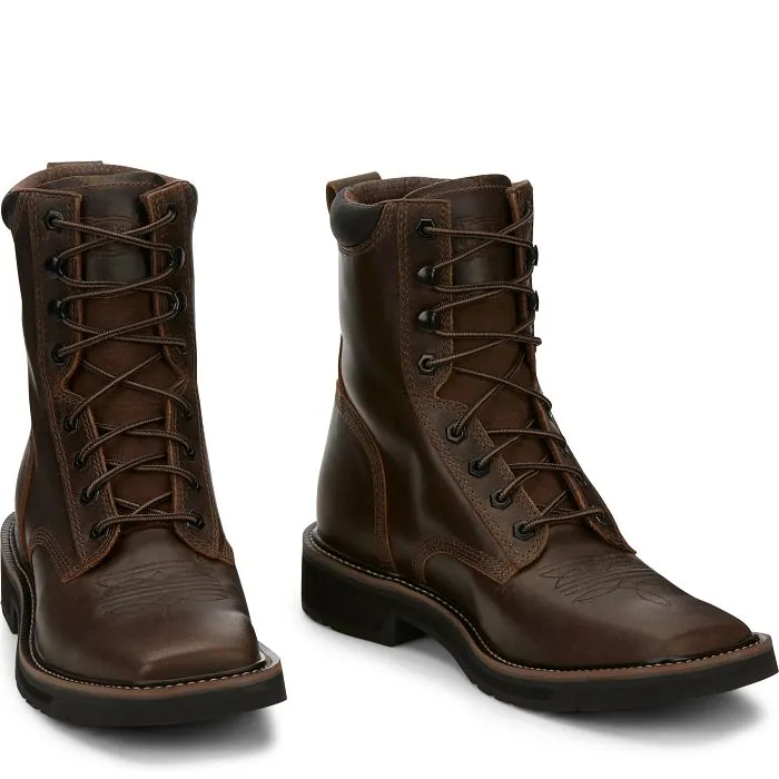 Stable Support River Crossing JUSTIN PULLEY LACE UPSTEEL TOE WORK BOOT STYLE SE682