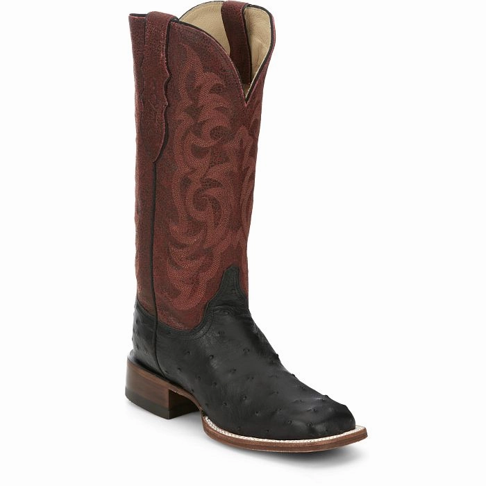 JUSTIN LADIES COWGAL OSTRICH WESTERN BOOTS STYLE AQ8650 Sleek Outline