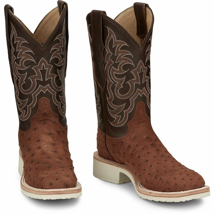 JUSTIN LADIES DAKOTA OSTRICH WESTERN BOOTS STYLE AQ8631 ZipUp Seamless Comfort Cold Weather Commuter
