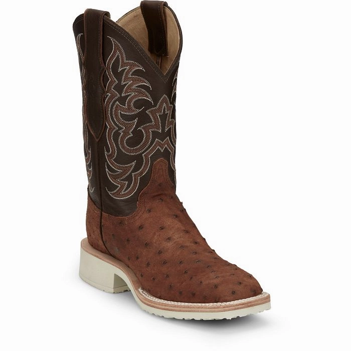 Cushioned Step Weather Resistant User JUSTIN LADIES DAKOTA OSTRICH WESTERN BOOTS STYLE AQ8631