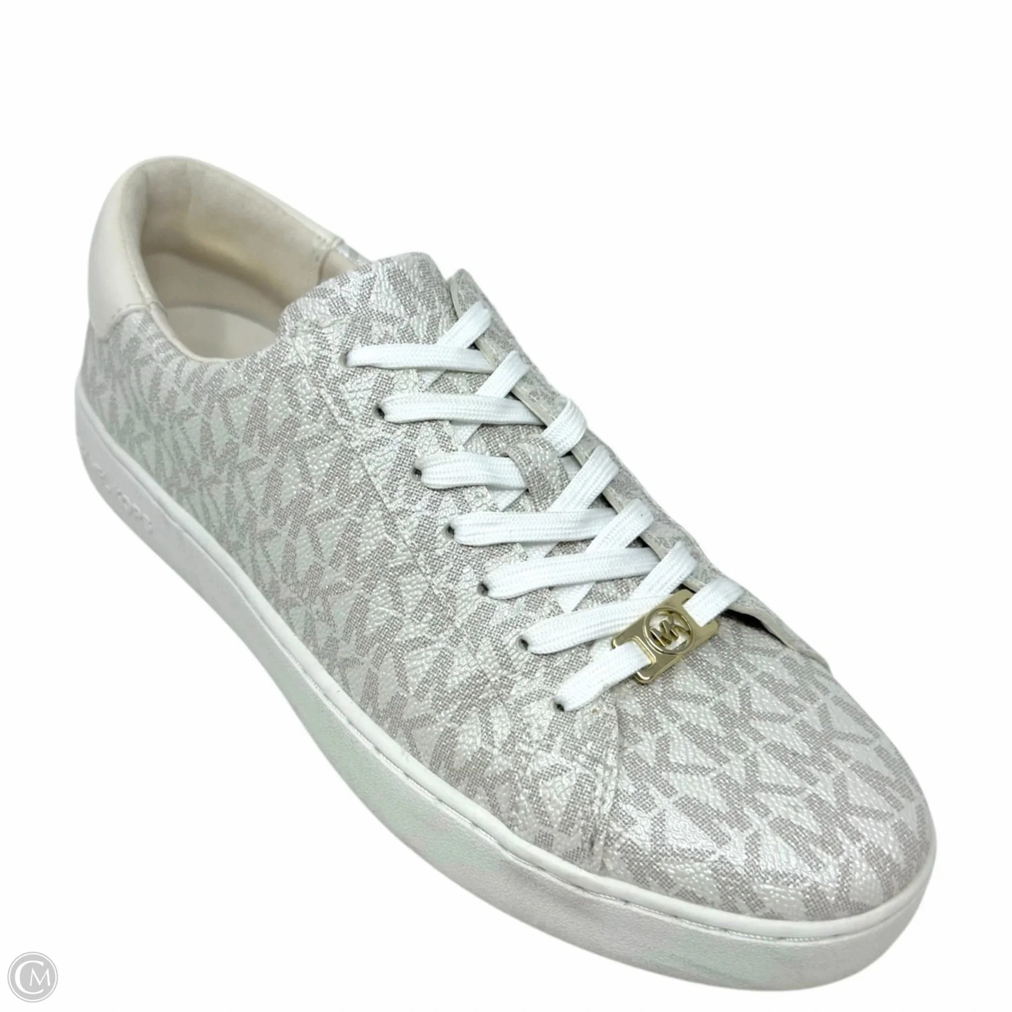 Keaton Logo Lace Up Sneakers By Michael By Michael Kors In Grey & White, Size: 8.5 Sneaker Performance Anti Slip Outsole