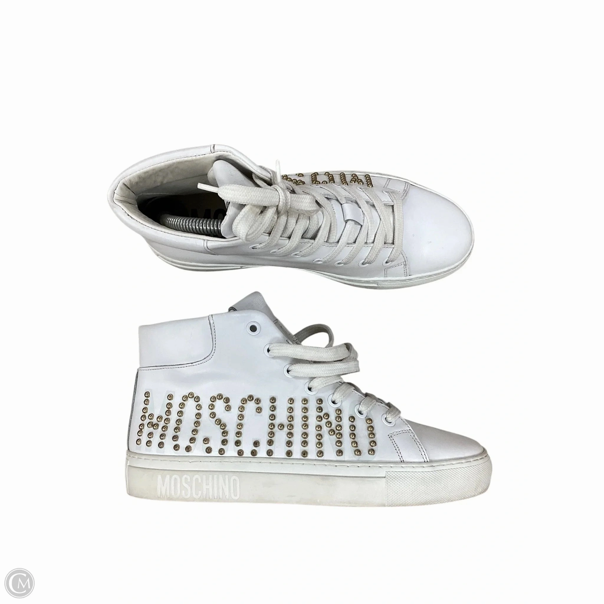 Padded Support Shoes Sneakers By Moschino In White, Size: 7