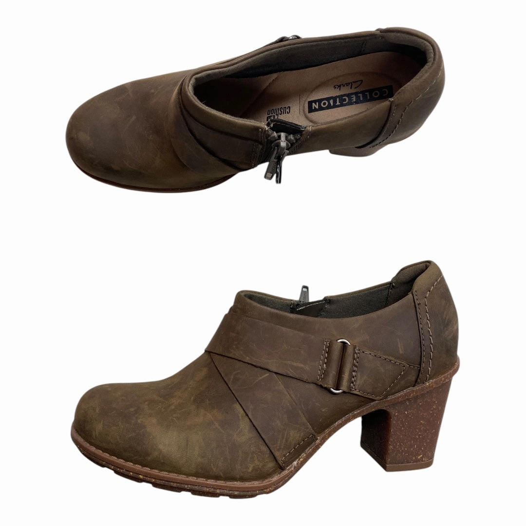 Winter Heels Shoes Heels Block By Clarks In Brown, Size: 7.5