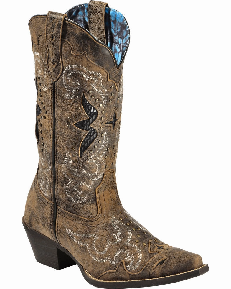 Laredo Womens Snake Underlay Western Boots Style 52133 Synthetic