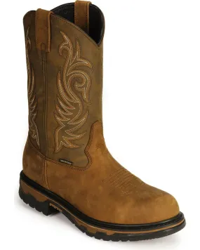 Laredo Men's Sullivan Waterproof Western Work Boots Style 68112 Chilly Day Walk Platform Booties