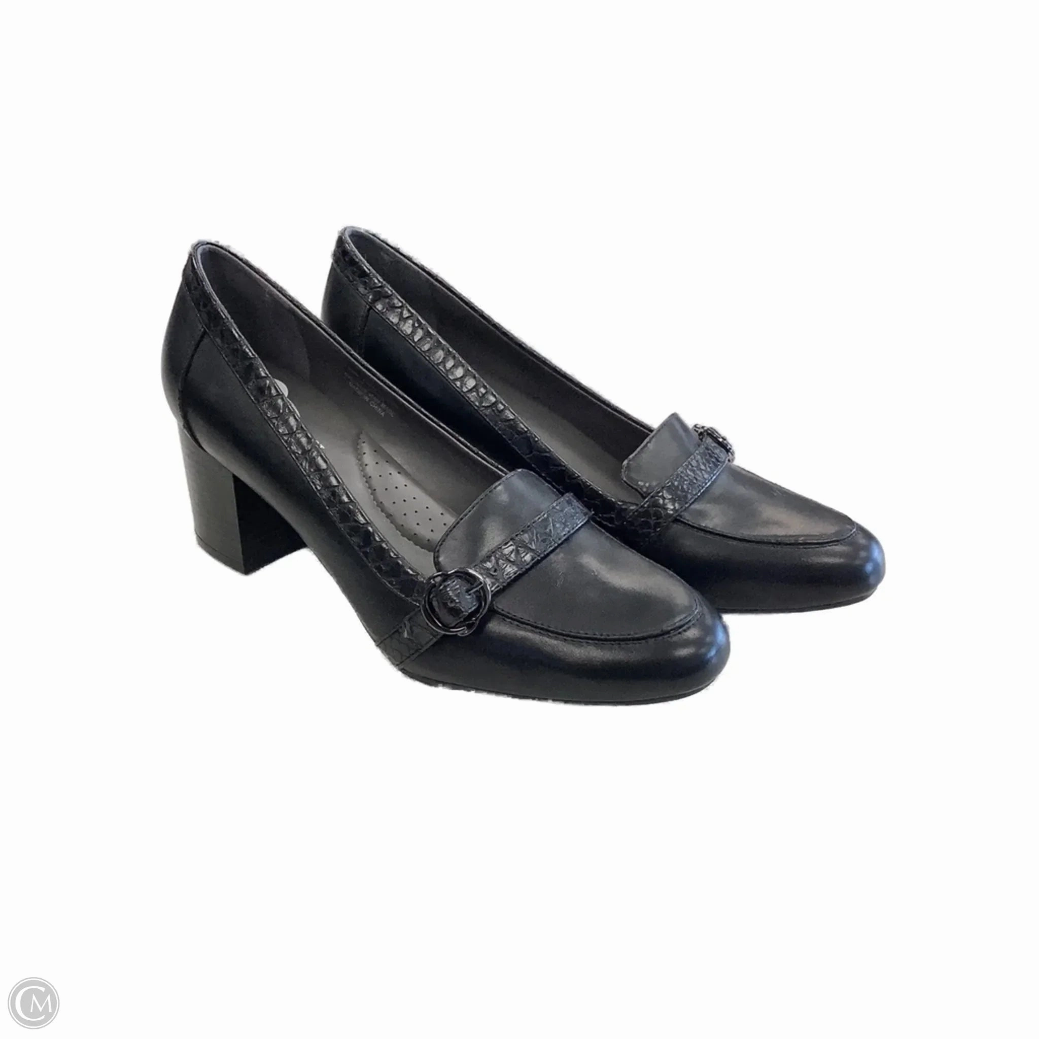 Flexible Soles Shoes Heels Block By Aerosoles In Black, Size: 11