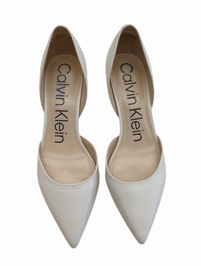 Arch Cushioning Non Marking Shoes Heels Stiletto By Calvin Klein In White, Size: 8.5