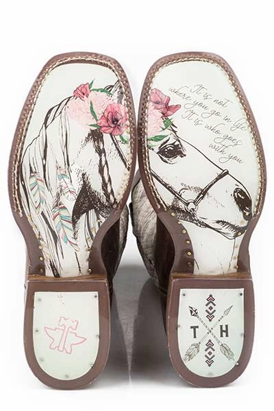 Tin Haul Ladies Rosealiscious Boots Girl's Best Friend Sole Style 14-021-0077-1411 All terrain