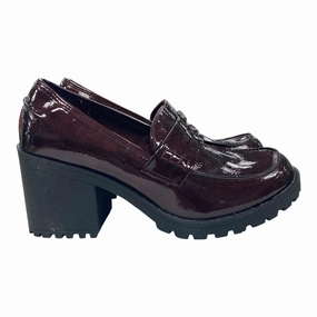 Stylish Design Laser cut SHOES HEELS BLOCK by    CLOTHES MENTOR In MAROON, Size: 6.5