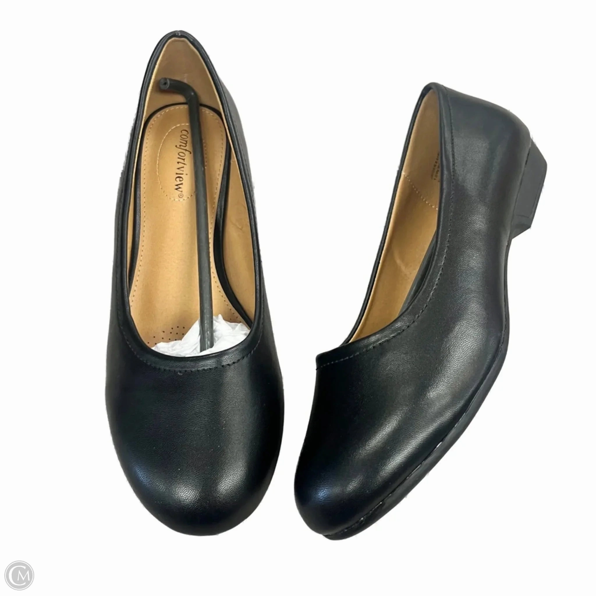 Chunky Wedge Heels Shoes Heels Block By Comfortview In Black, Size: 10