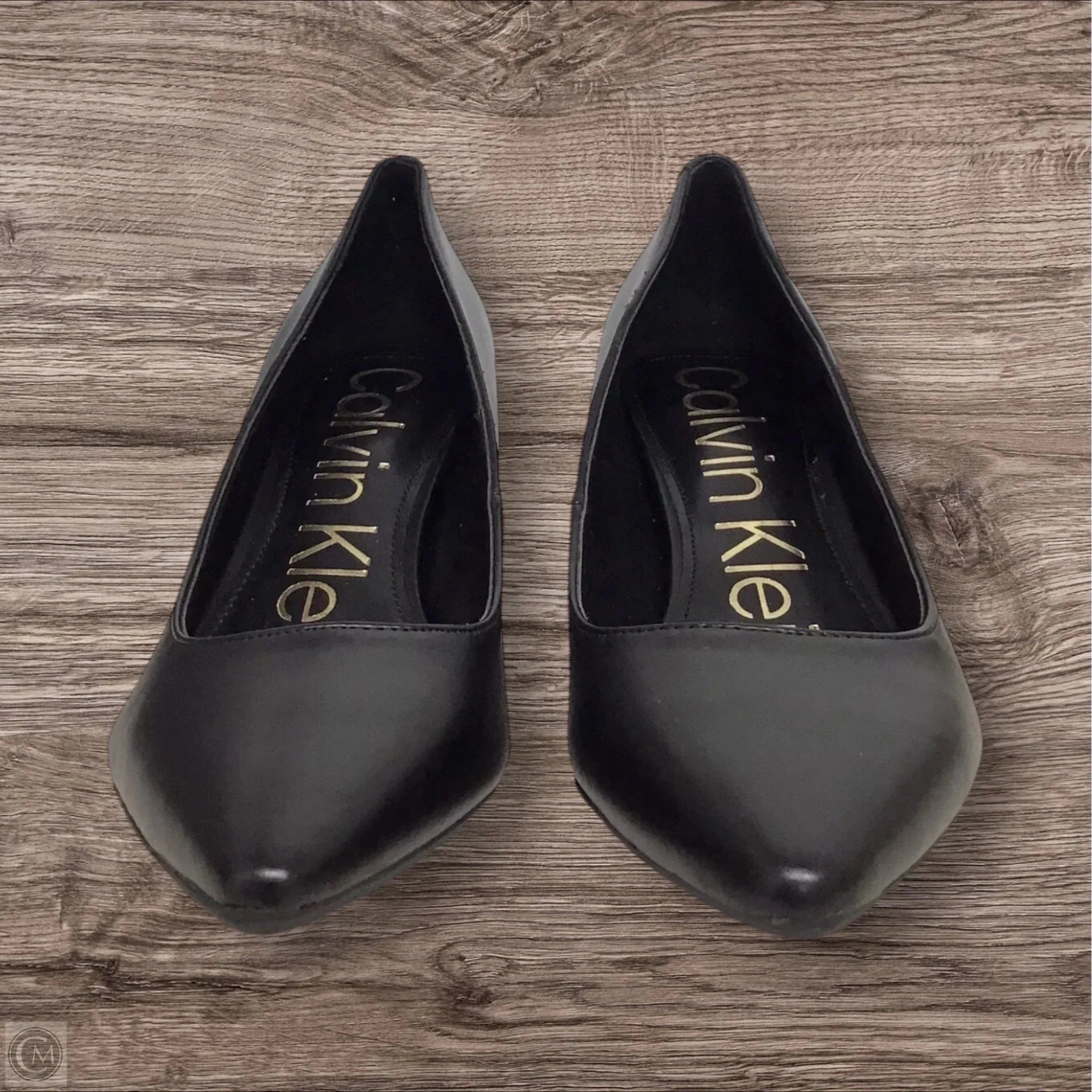 Classic Red Heels Comfortable Upper Shoes Heels Block By Calvin Klein In Black, Size: 6