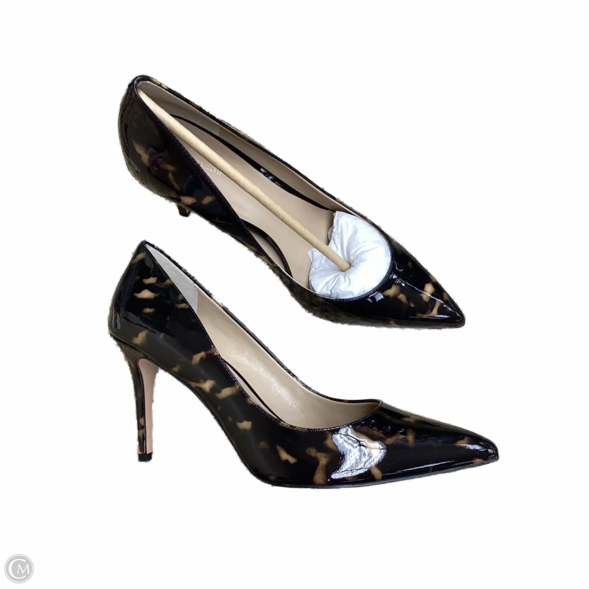 Lace Up Fashion Stiletto Sandals Shoes Heels Stiletto By Ann Taylor In Tortoise Shell Print, Size: 11