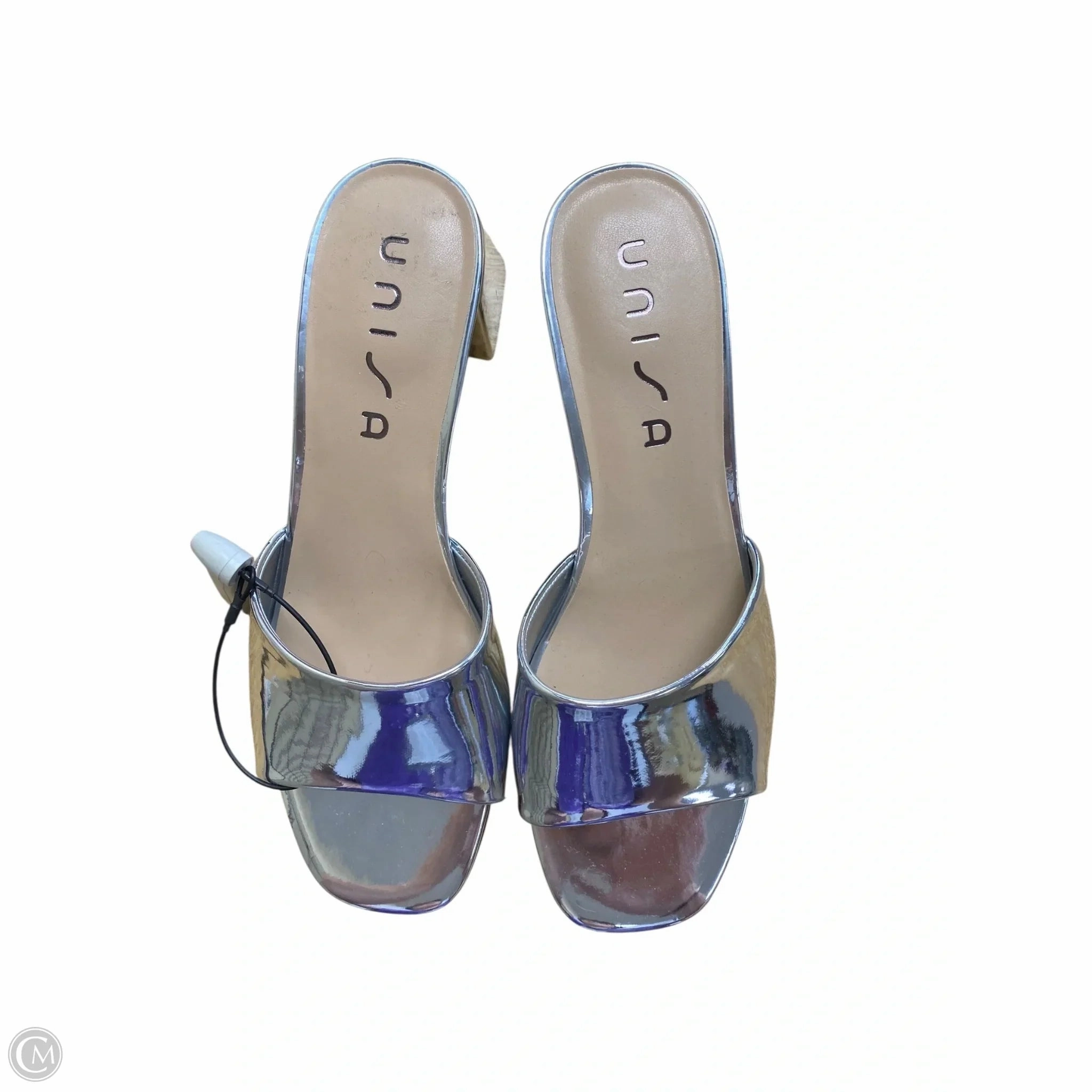 Shoes Heels Block By Unisa In Silver, Size: 9 Flex grooves