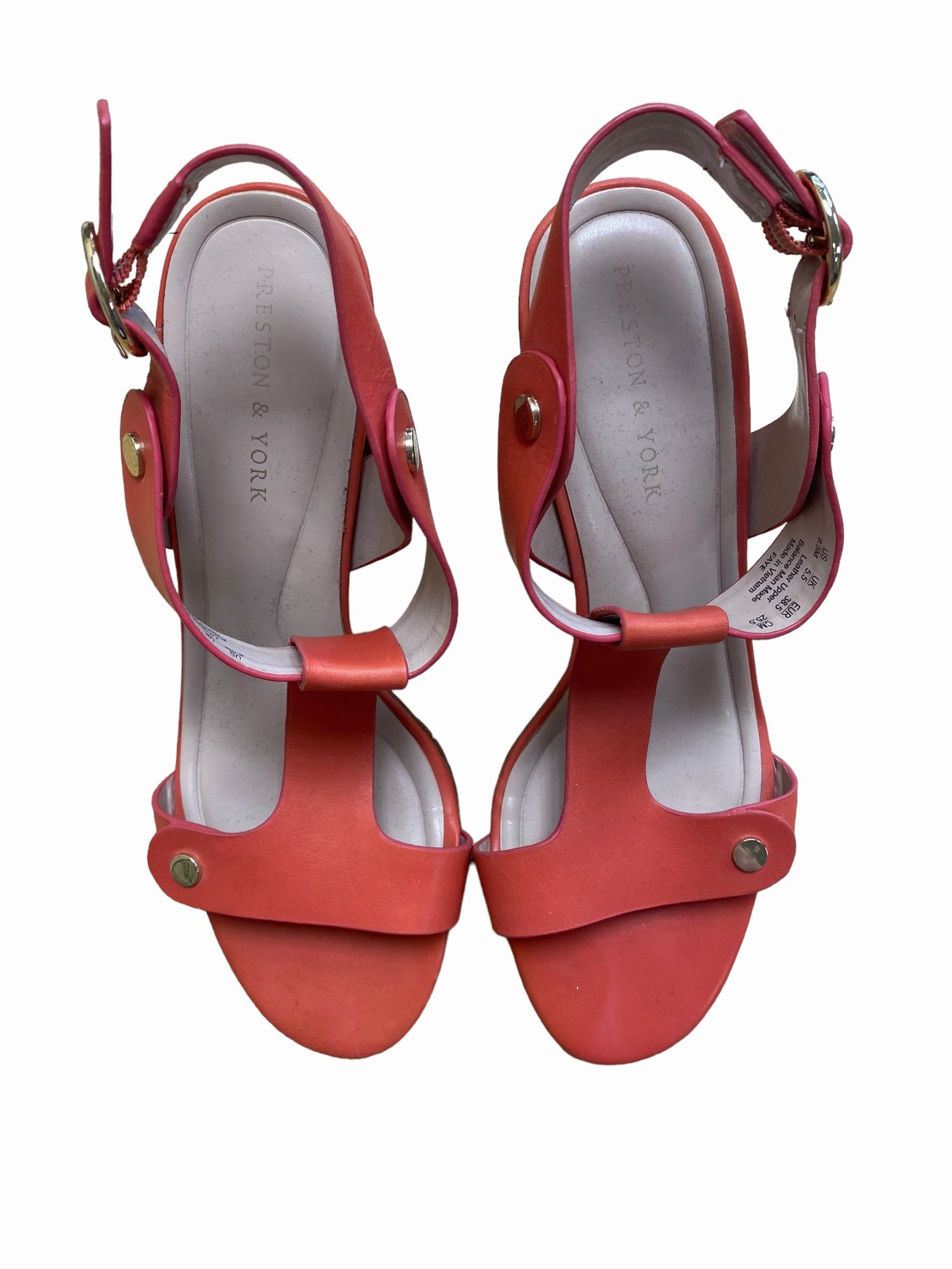 Pink Shoes Heels Block Preston And New York, Size 8.5 Smart Footwear Dress Shoes