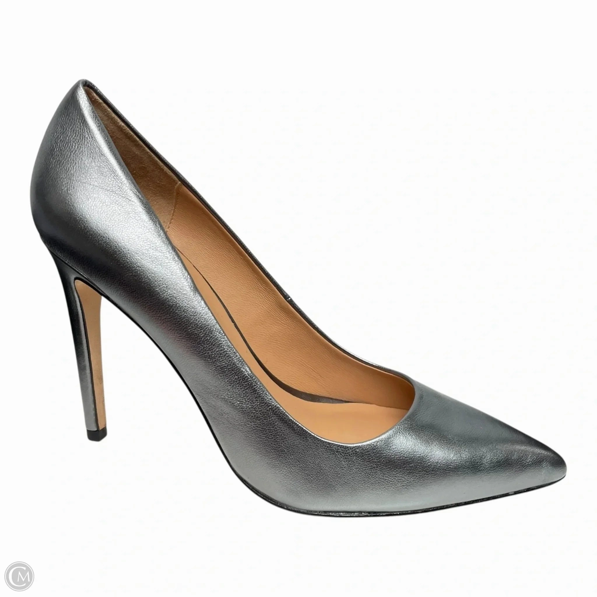 Shoes Heels Stiletto By Halston Heritage In Silver, Size: 7 Elastic Strap Comfortable Insole