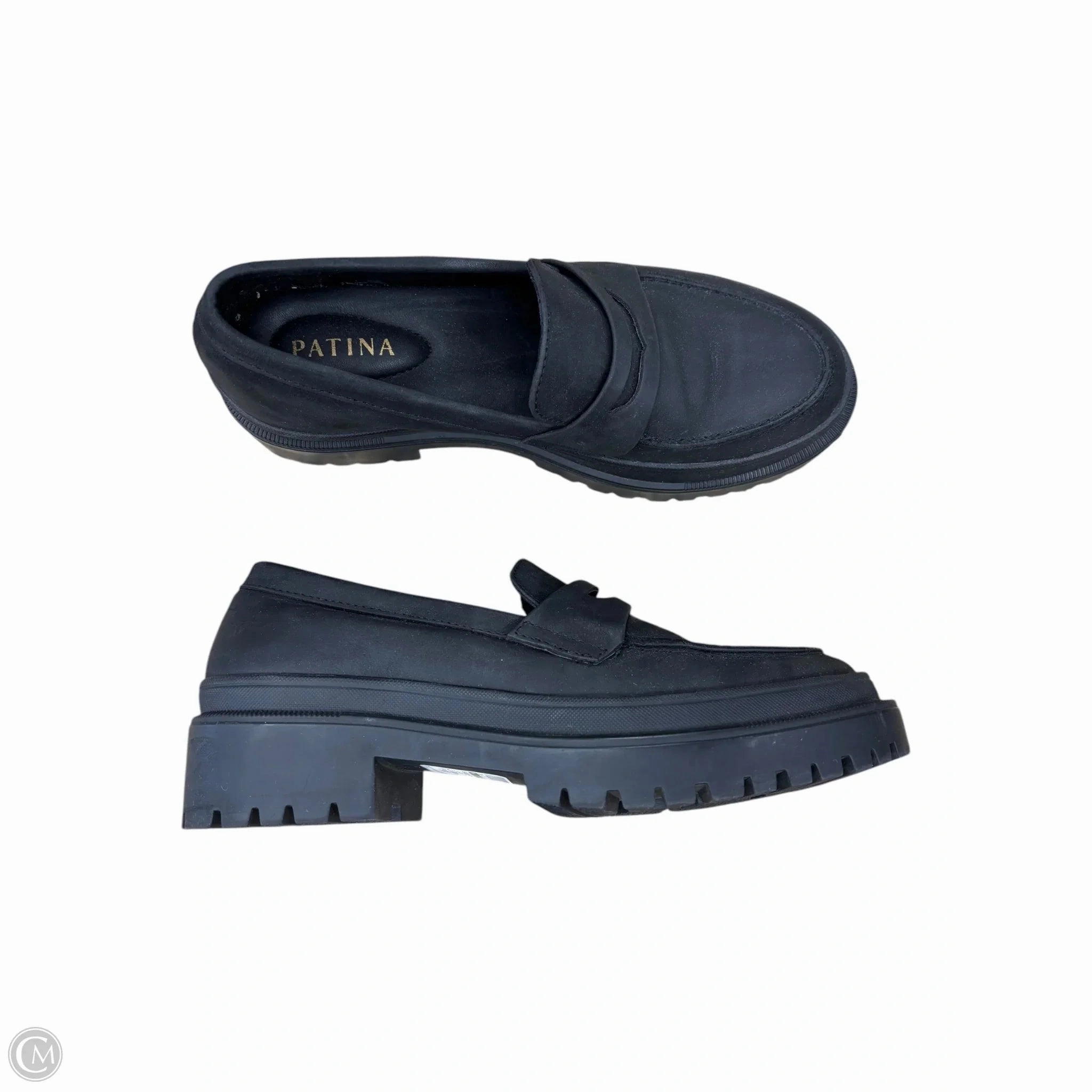 Shoes Heels Block By Clothes Mentor In Black, Size: 8.5 Easy Slip On Glitter Heeled Boots