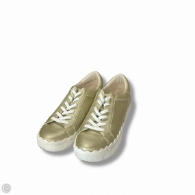 Warm Lining Shoes Sneakers By Anne Klein In Gold & White, Size: 8