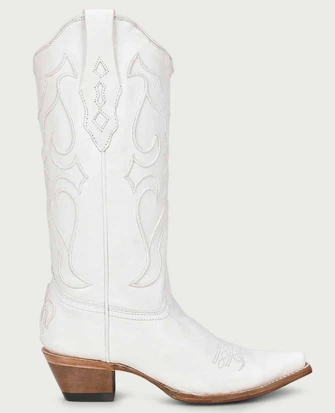 CORRAL LADIES EMBROIDERED TALL SNIP TOE WESTERN BOOTS STYLE Z5046 Velcro Closure