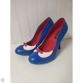 Comfy Pumps Ergonomic Design Shoes Heels Stiletto By Clothes Mentor In Blue & Red & White, Size: 6