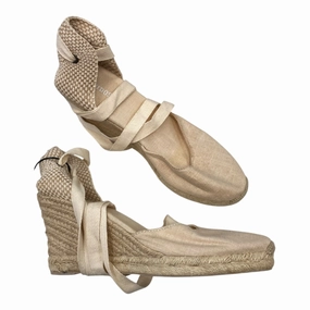 Breathable Upper Winter Sandals Shoes Heels Block By Soludos In Cream, Size:11