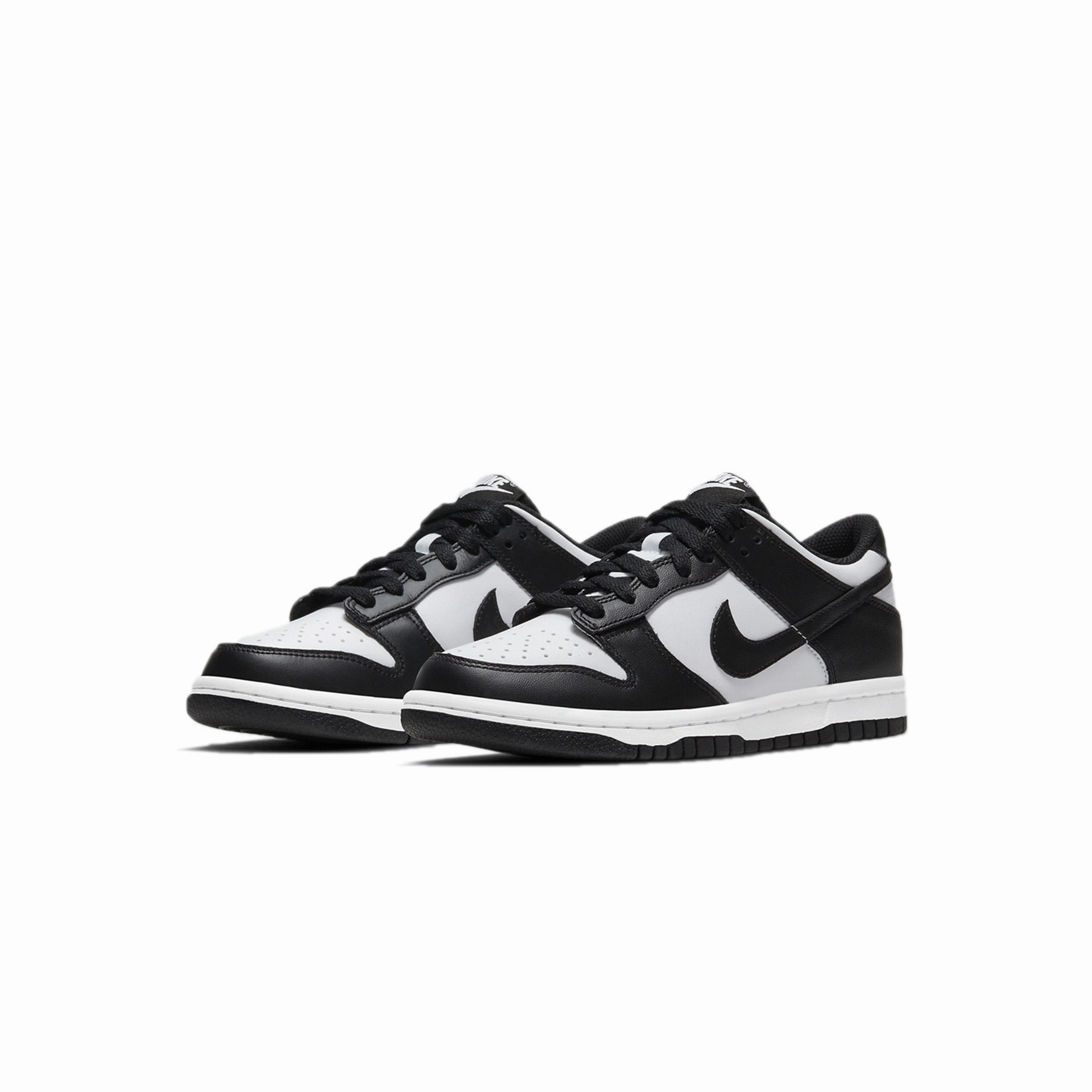 Nike Kids Dunk Low Panda Shoes running with a wide toe box