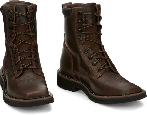 Sturdy Build Footwear Industry Quality Justin Mens Pulley Lace Up WorkBoots Style SE681