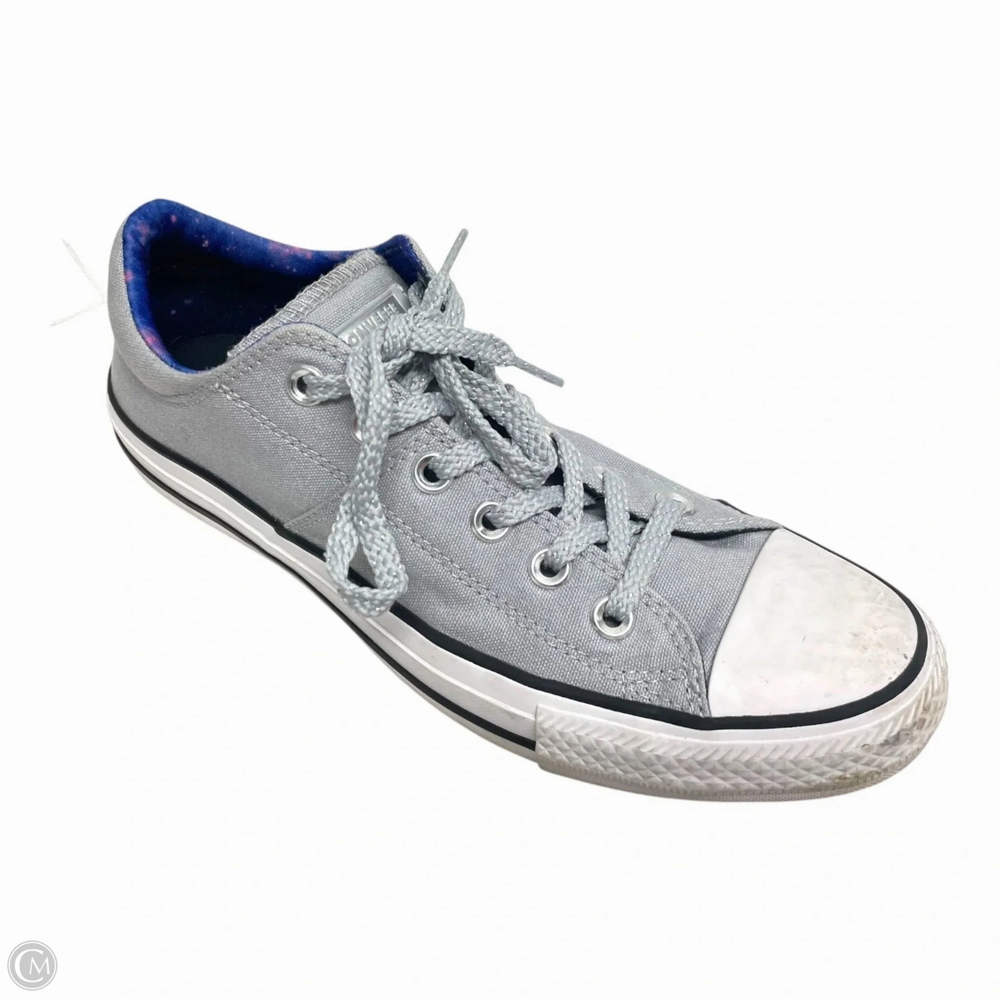 Thermoplastic Stability Frame Aerated Insole Shoes Sneakers By Converse In Silver, Size: 8