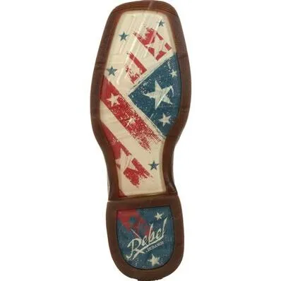 DURANGO REBEL DISTRESSED FLAG EMBROIDERY WESTERN BOOT STYLE DDB0312 Strong Grip High Traction