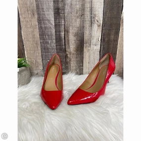 Smart Pumps Soft Leather Shoes Heels Stiletto By Calvin Klein In Red, Size: 7