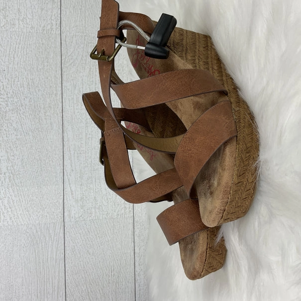 Wedge Wedding Shoes Pink Stiletto Heels Shoes Heels Block By Jelly Pop In Brown, Size: 7