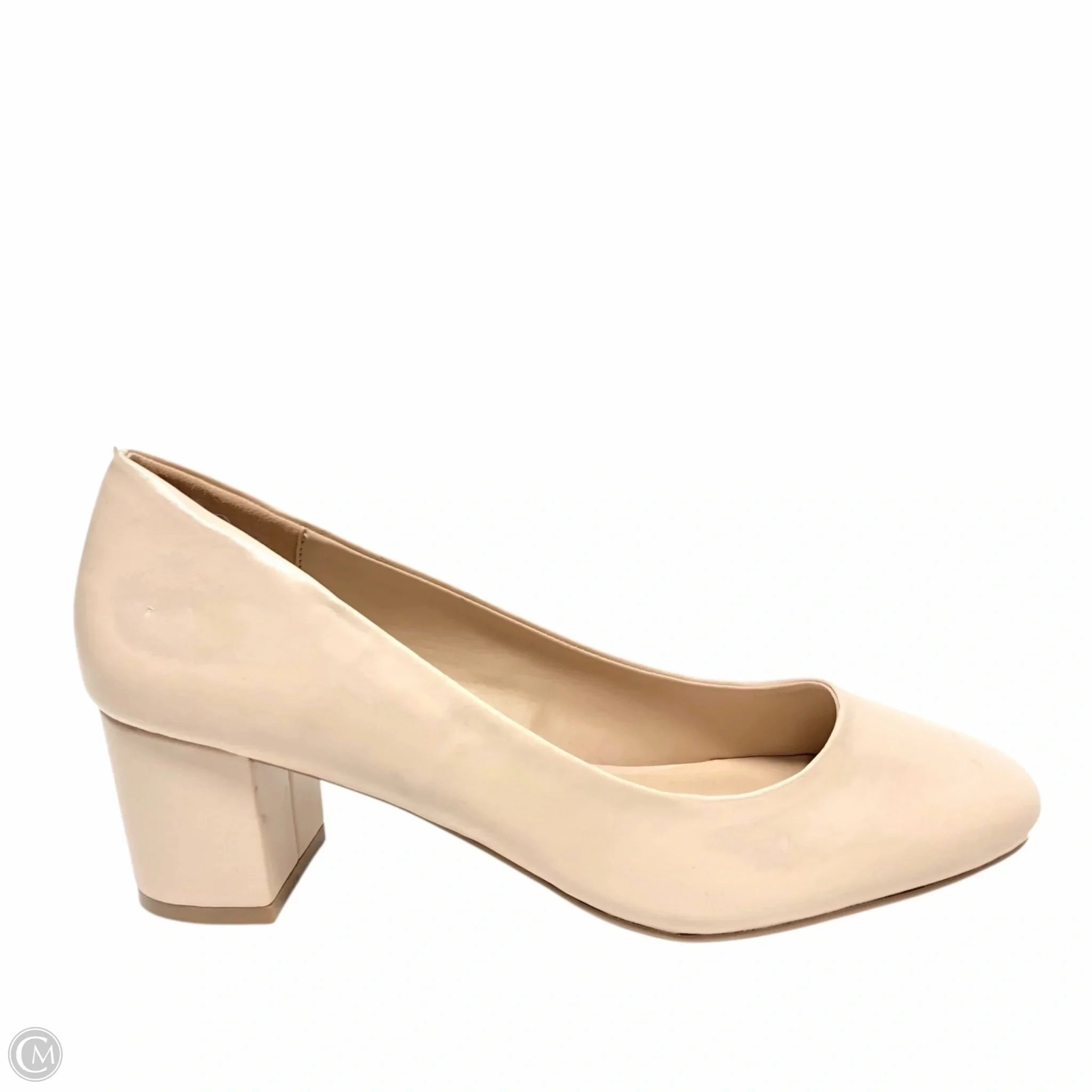 Wedding Shoes Textured Finish Shoes Heels Block By Cmc In Cream, Size: 7