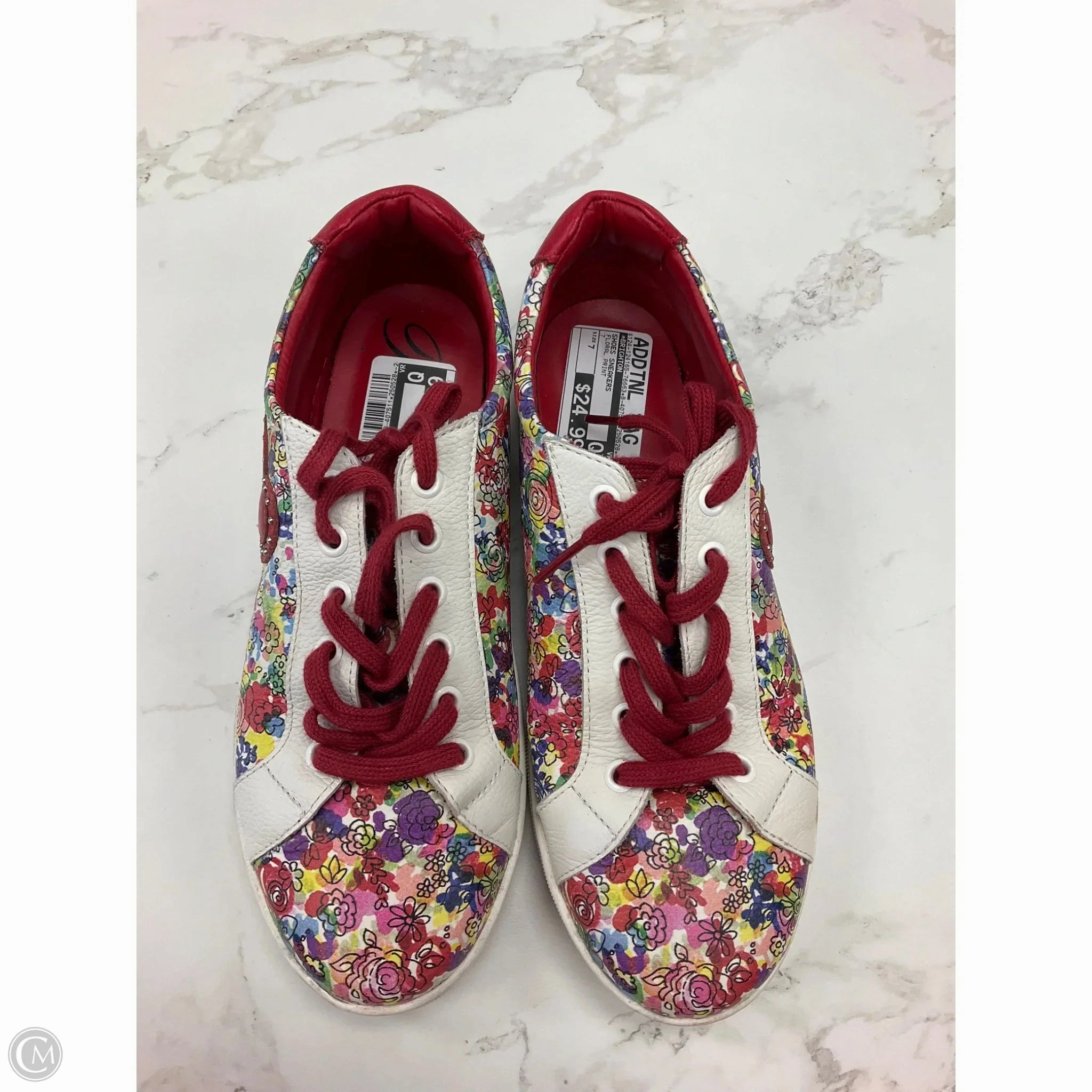 Anatomical Contouring Comfort Cushioning Shoes Sneakers By Brighton In Floral Print, Size: 7