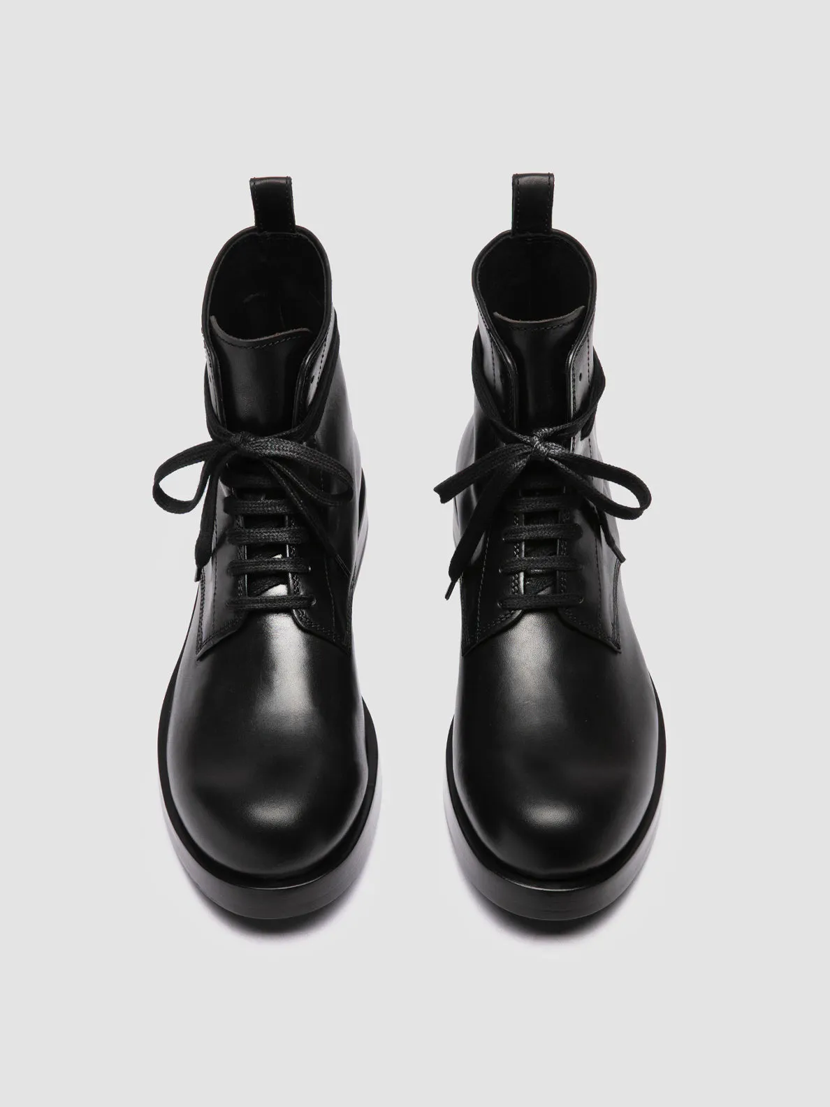 Functional Style BULLA 002 - Black Leather Lace-up Boots