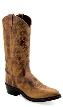 Feather Light Morning Walk Old West Mens Burnt Tan Western Boots Style TBM3014