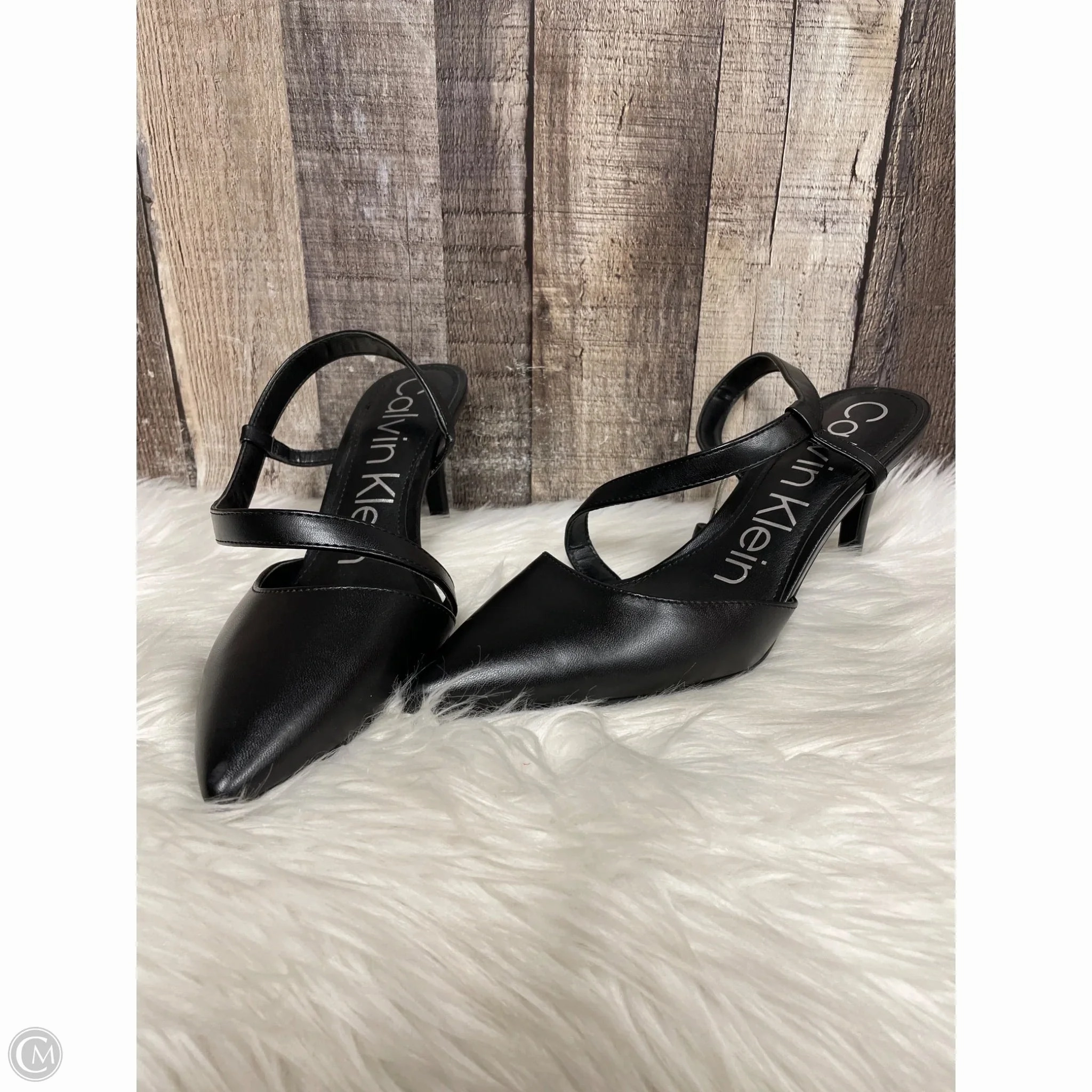 Metallic Stilettos Shoes Heels Stiletto By Calvin Klein In Black, Size: 9.5