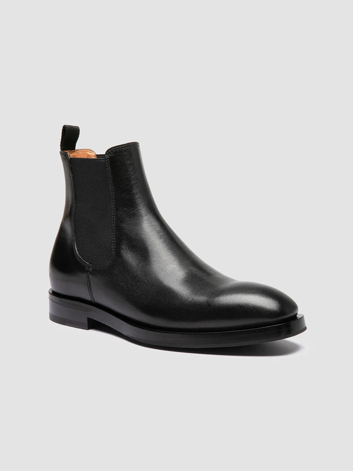 Reliable Performance Rugged Built Hiking Trails ORTEGA 003 - Black Leather Chelsea Boots