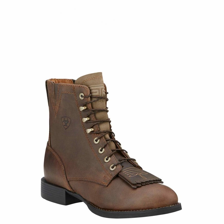 Easy to Wear Shopping Lover Ariat Ladies Heritage Lacer II Distressed Brown Western Boots Style 10002147