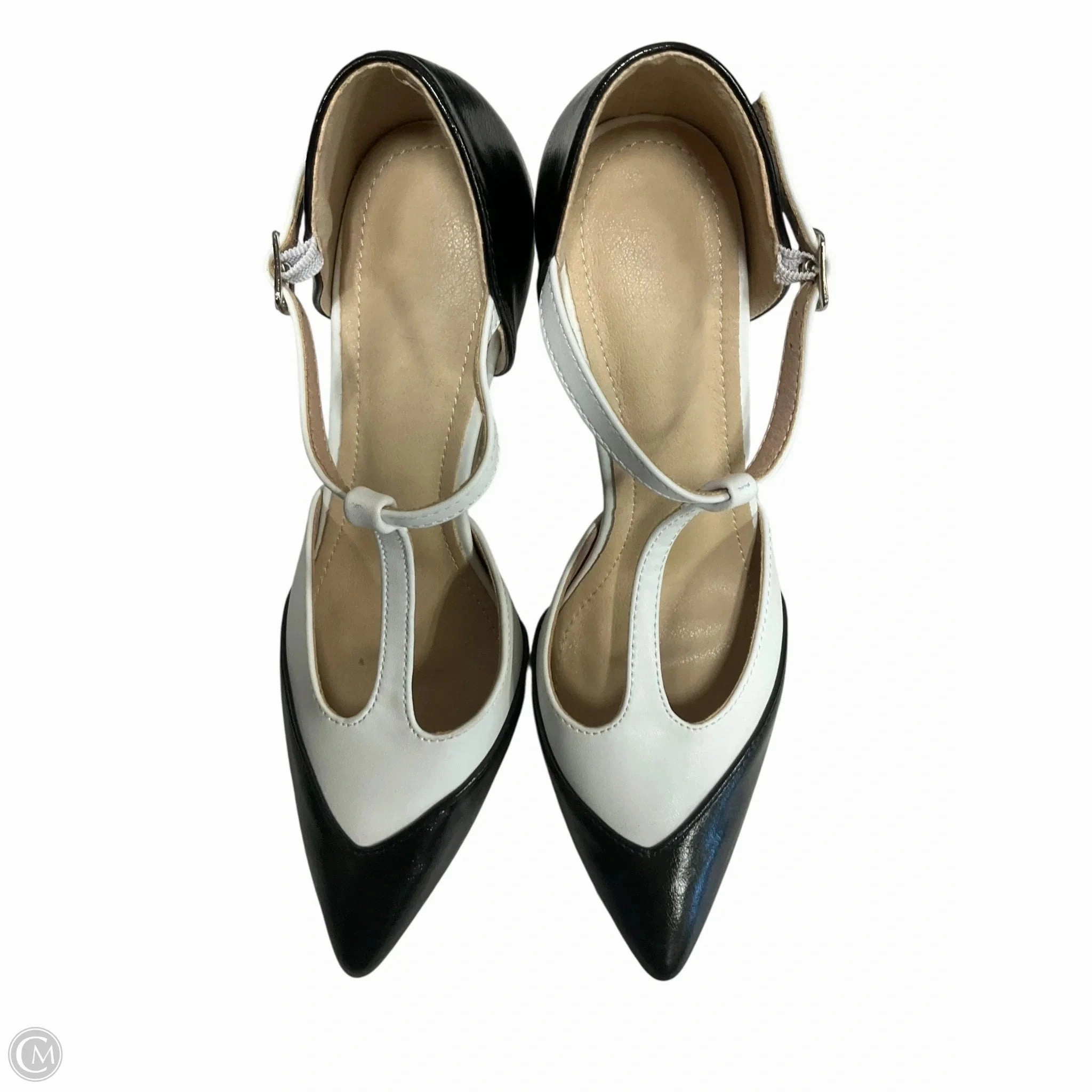 Shoes Heels Stiletto By Clothes Mentor In Black & White, Size: 7.5 Comfort Grip