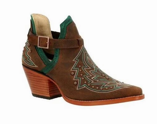 Rugged And Durable british retro DURANGO CRUSH WOMEN'S BROWN STUDDED WESTERN FASHION BOOTIE STYLE DRD0404