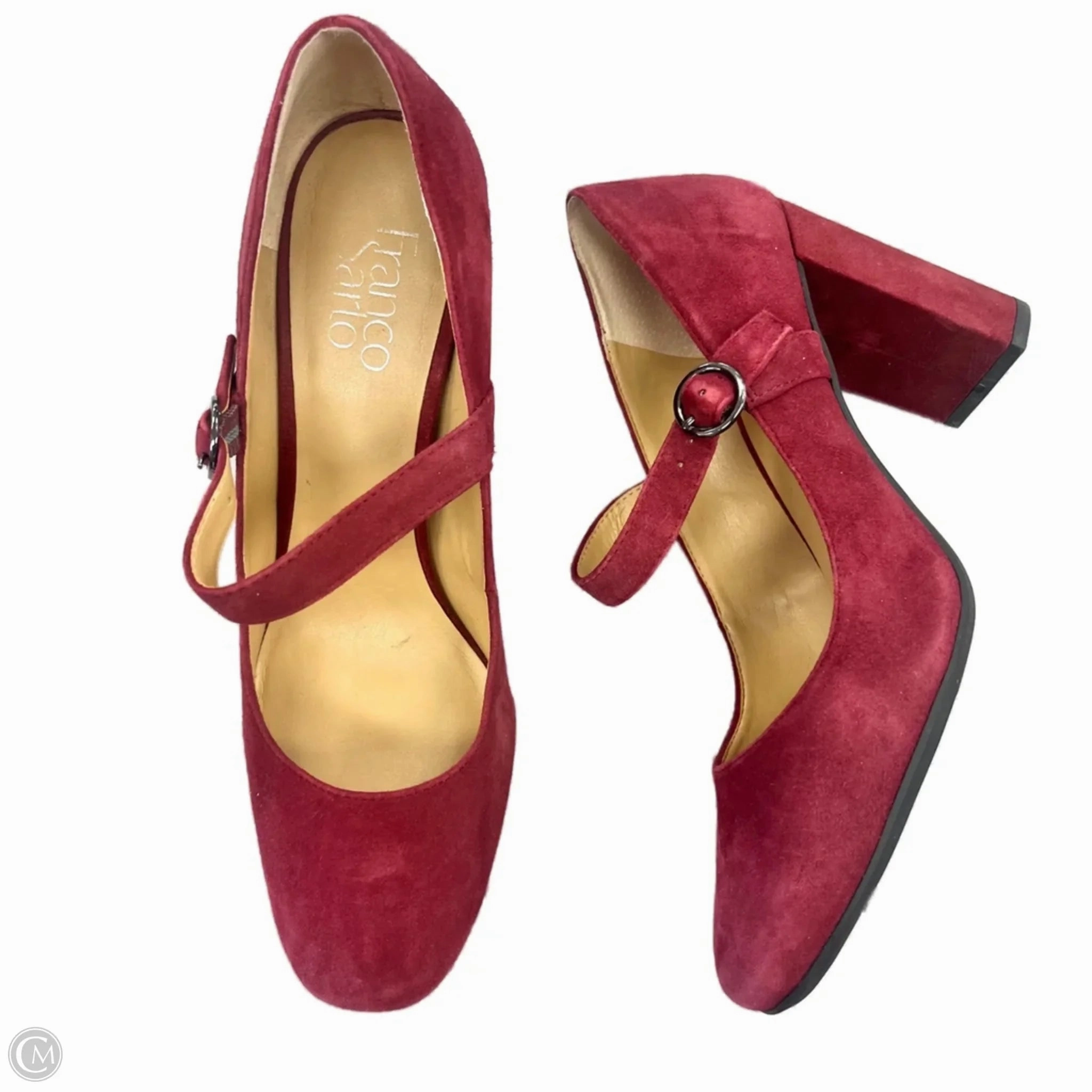 Shoes Heels Block By Franco Sarto In Red, Size: 9 Heel Booties Traction Outsole