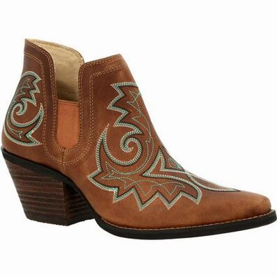 DURANGO CRUSH WOMEN'S GOLDEN BROWN WESTERN BOOTIE STYLE DRD0401 Climate Friendly